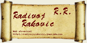 Radivoj Raković vizit kartica